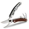 Multi-functional folding garden pruning shears, 8-in-1 stainless steel gardening tool, portable cutter.