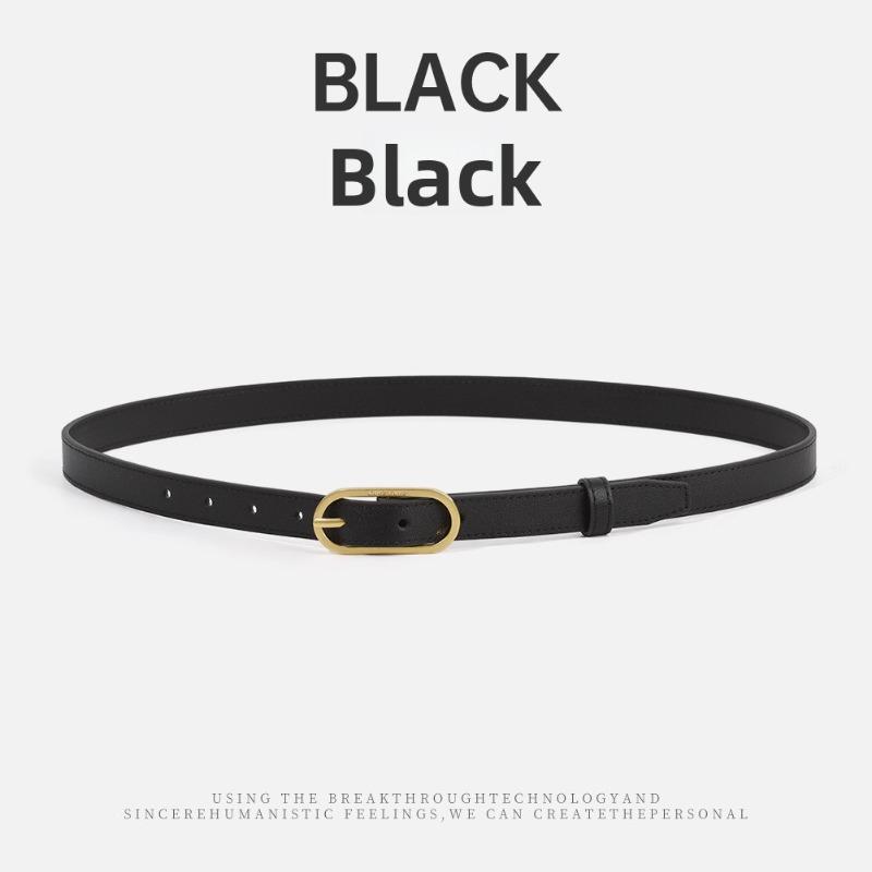 Simple Light Luxury Women's Belt Versatile Commuter Business Style Pin Buckle with Jeans Skirt Thin Belt Women