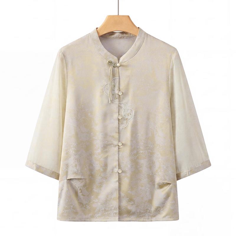 Yuzhaolin Women s New Chinese Style Embroidered Shirt 3XL