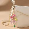 Creative Tennis Enthusiasts Tennis Racket Keychain DIY Alloy Bag Charm Inlaid Rhinestone Sports Style Bag Pendant Girls