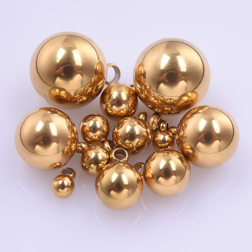5102030Pcslot Stereoscopic Round Ball 3456810Mm Stainless Steel Charms For Jewelry Making Bulk Wholesale Smooth Pendant