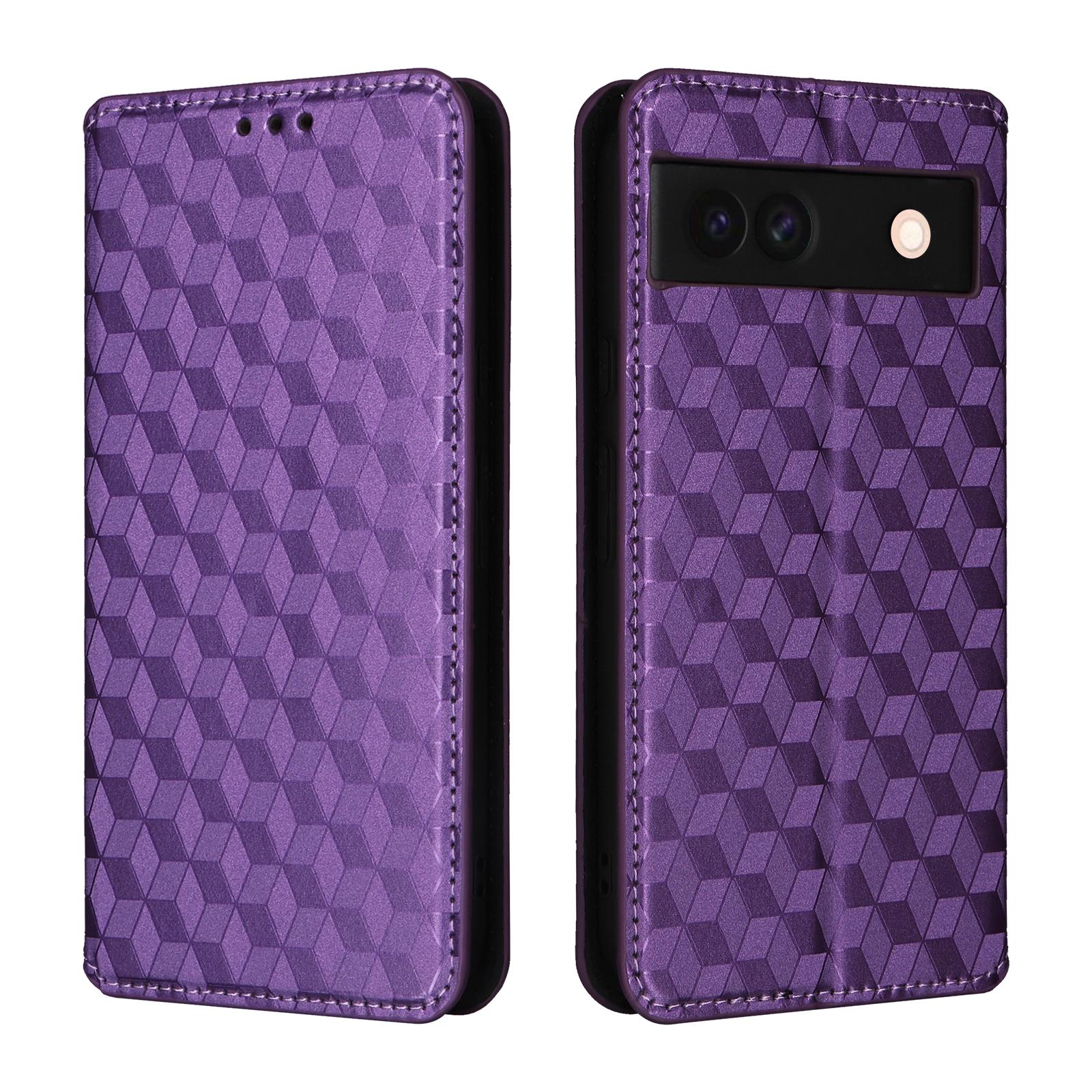 

For Google Pixel 8a Cell Phone Cover PU Leather+TPU Wallet Mobile Phone Case Purple
