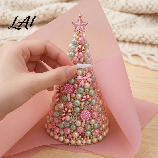 Zero-based Beading Material Kit DIY Christmas Tree for Adults Beginners Handmade 3D Ornament with Full Miniature Forest Desktop Display Tools