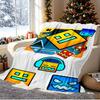 Geometry Dash Pattern Blanket for Home Decoration, Bed, Sofa, Car Travel, Camping, Suitable for All Seasons, Birthday Christmas Gift