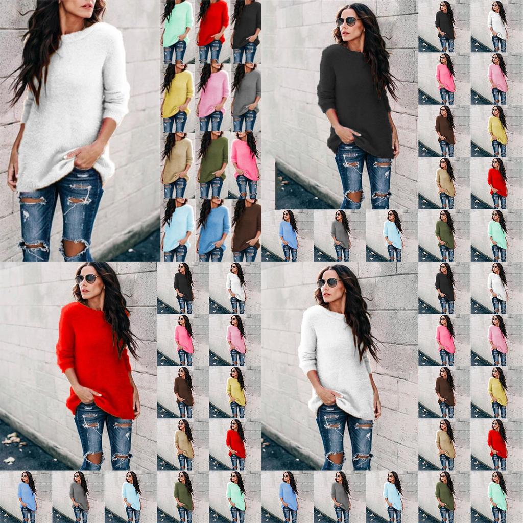 Women's Arctic Velvet Sweater Coat Cozy Crew Neck Pullover Blouse Ideal For Fall Winter