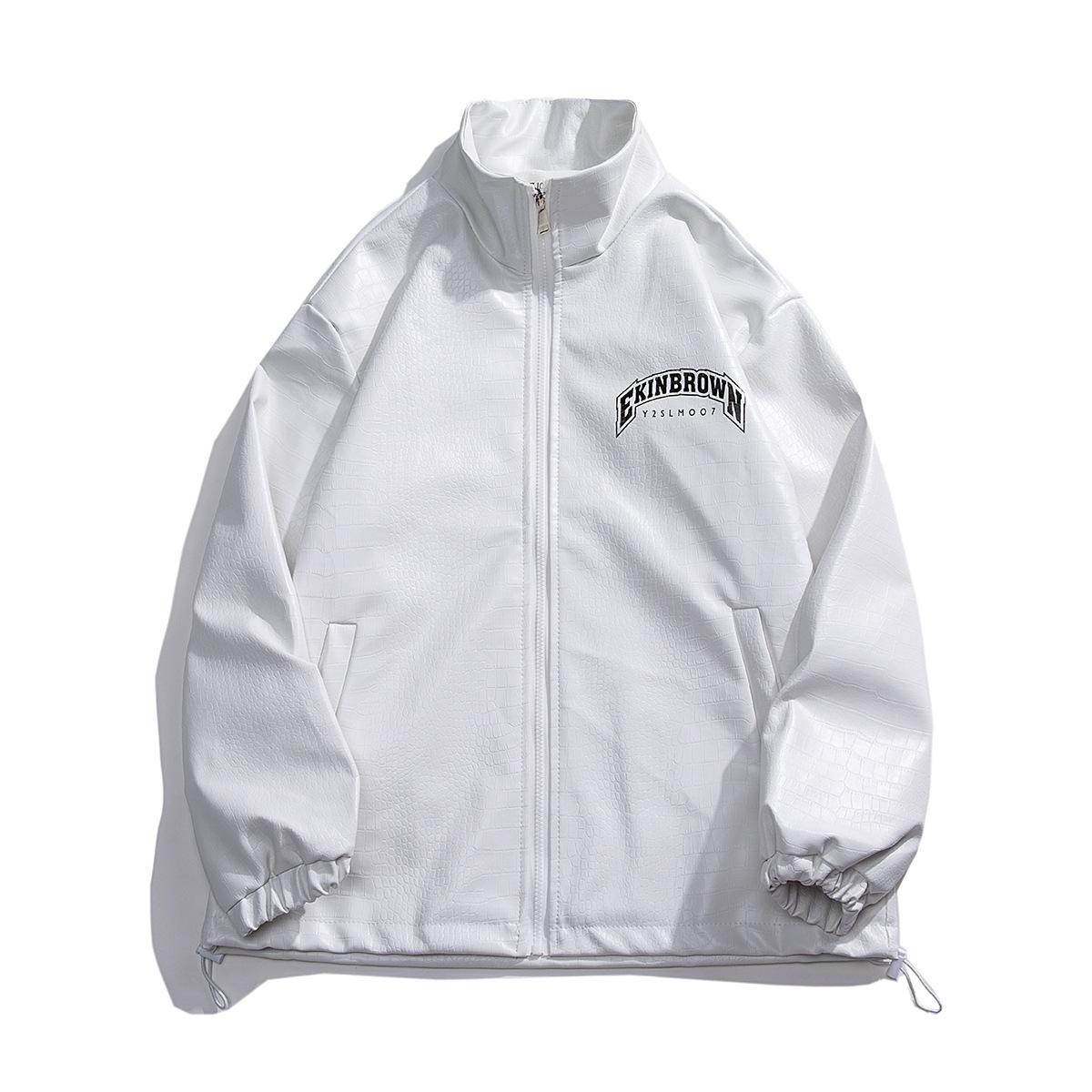 

Свободные осенние и зимние кожаные куртки для мужчин, модные и красивые модные куртки из искусственной кожи 5XL белый