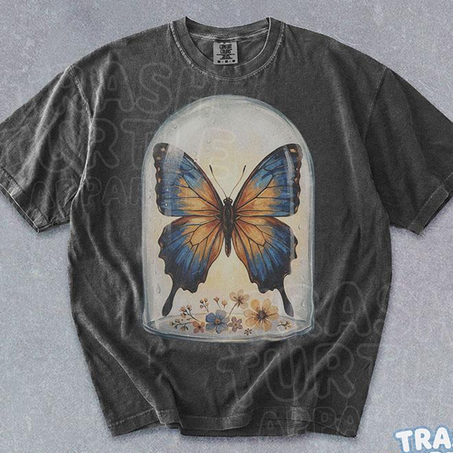 Vintage Butterfly Cloche Shirt Cottagecore Monarch Swallowtail TShirt Aesthetic T-shirt Unisex Graphic Gift Tee XL