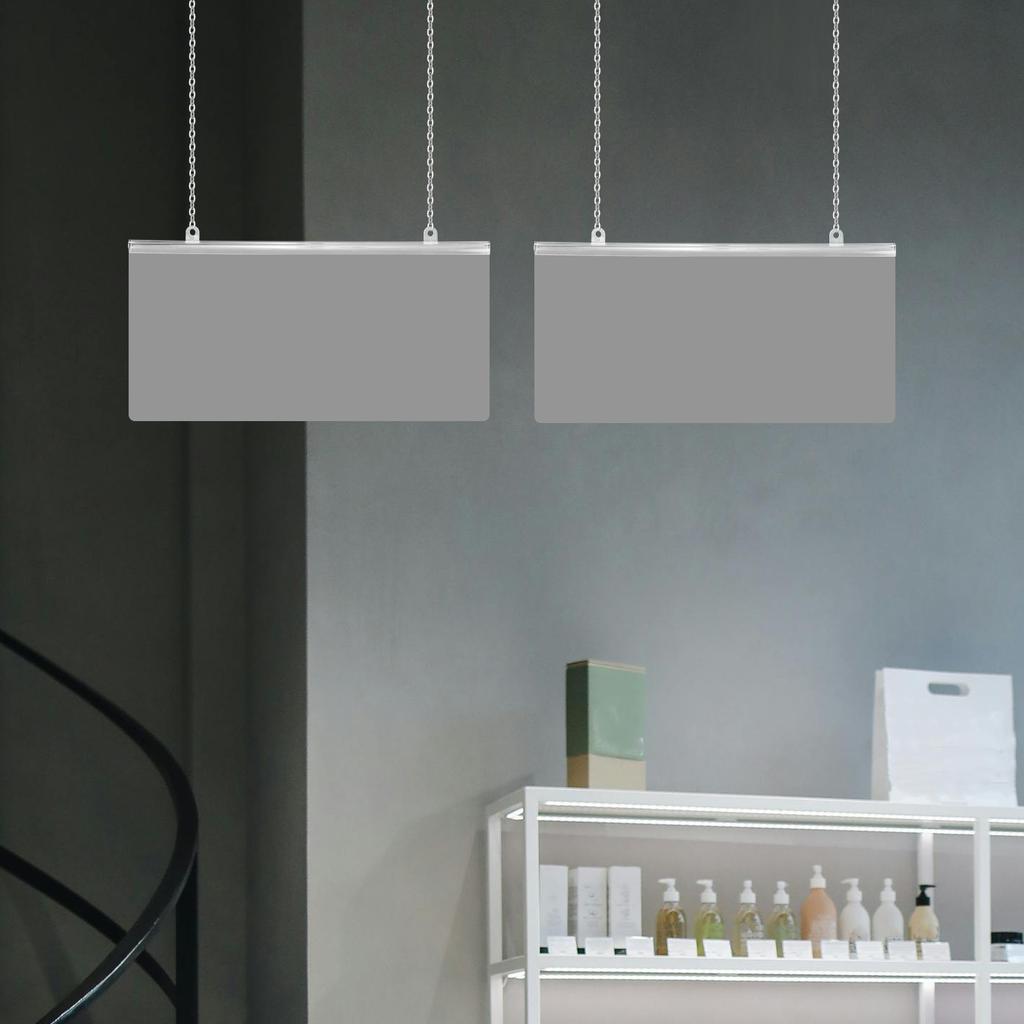 10Pcs PVC Hanging Strip Waterproof Mall Supermarket Display Mount Rail Poster Frame Scroll Support Hanger Chain Hook Advertising