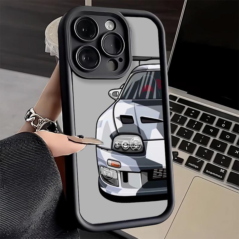 Phone Case for iPhone 17 Air 16E 15 16 Pro Max Simple Japanese Sports Cars Pattern Cover 14 Plus 13 12 Mini Soft Shell Silicone