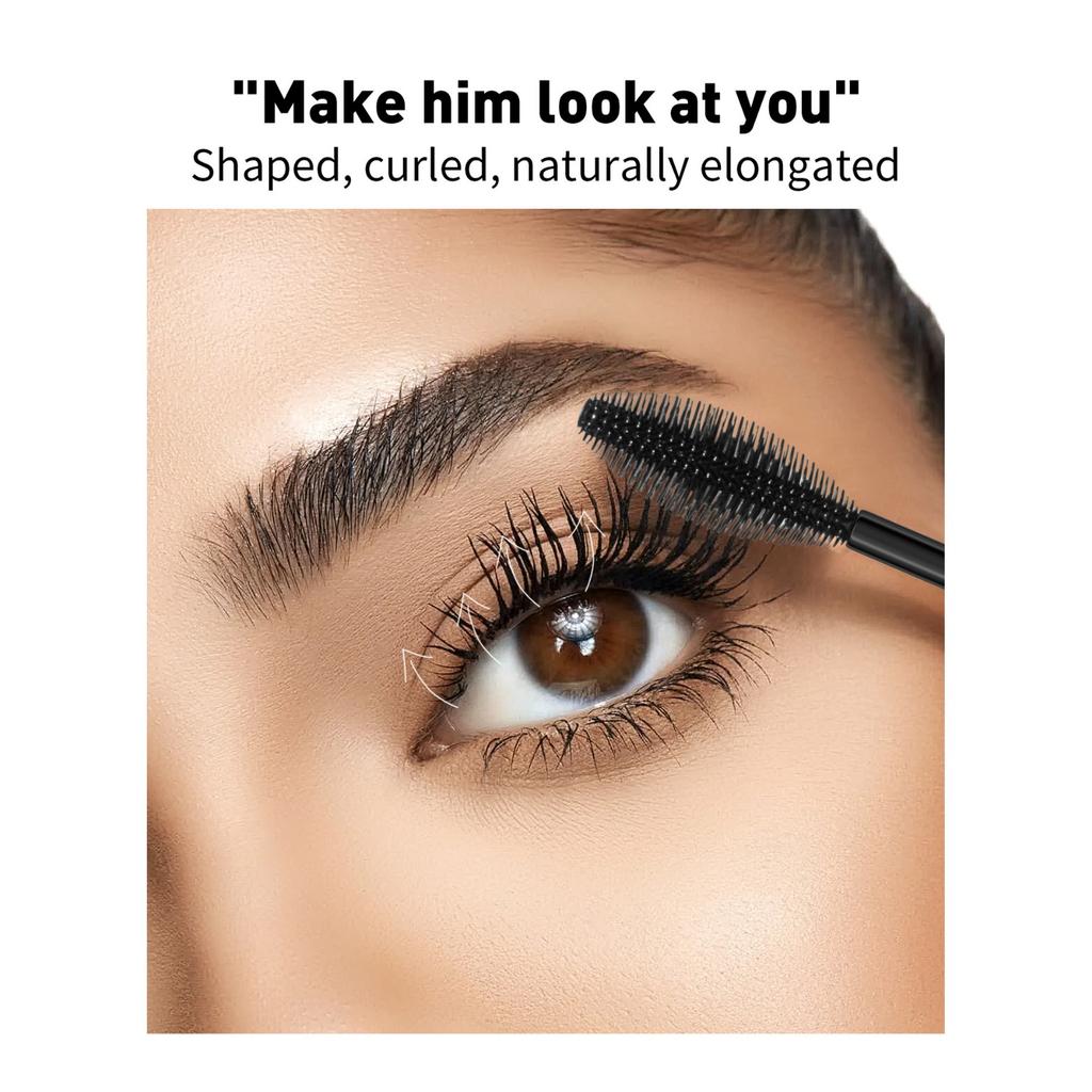 Mascara Naturel Mince, Résistant à la Sueur et Ne Coulant Pas, Mascara à Double Effet Dense et Recourbé