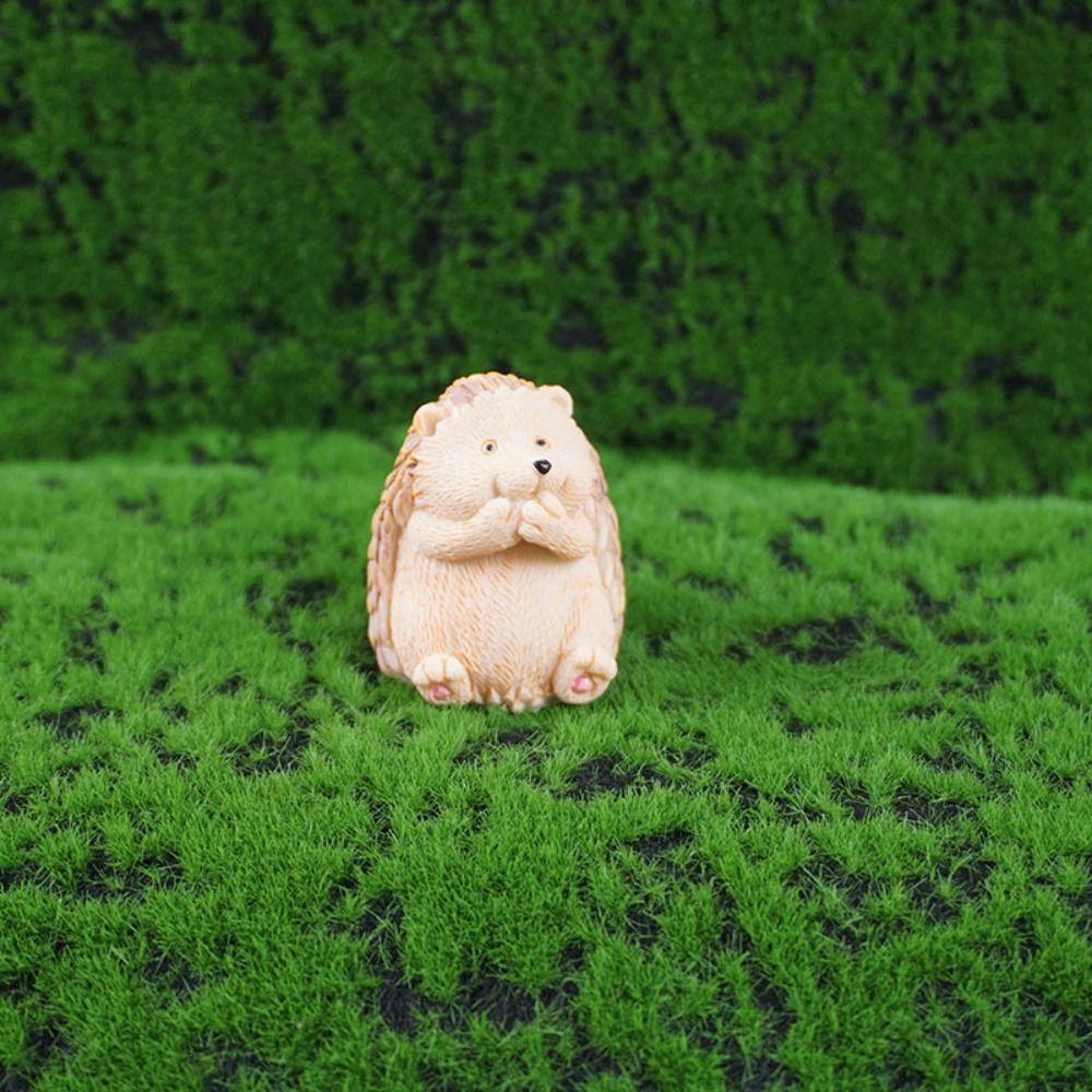 3pcs Cartoon Hedgehog Statue Resin Miniatures Figurine Crafts Animal Sculpture  Gift