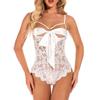 Women Erotic Underwear One Piece Lace Sleepwear Jumpsuit Erotic Pajamas Babydoll Sexy Lingerie Bodysuit Sheer Open Crotch Female Erotic Clothes