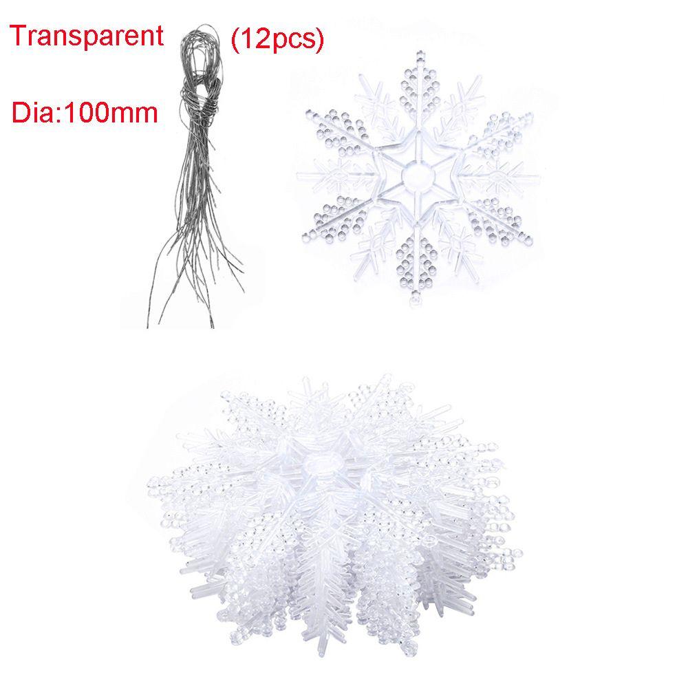 12Pcs 7.5cm Gold Powder Snowflake for Xmas Charming White Christmas Tree Decor Xmas Party Holiday Christmas Ornaments Home Decor