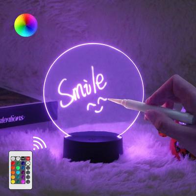 Handwritten Message Writing Board 16-color Remote Control 3d Night Light DIY Graffiti Erasable Blank Message Board Desk Lamp