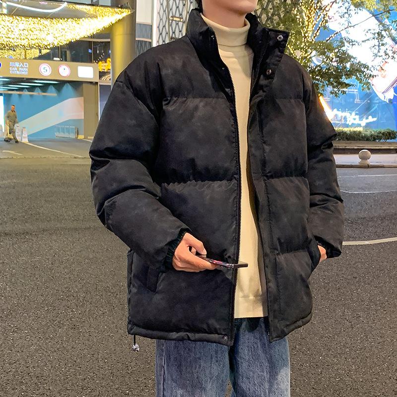 

Американская ретро-одежда с хлопковой подкладкой, мужская зимняя утепленная свободная одежда большого размера, защищающая от холода, теплые куртки с хлопковой подкладкой 5XL чёрный