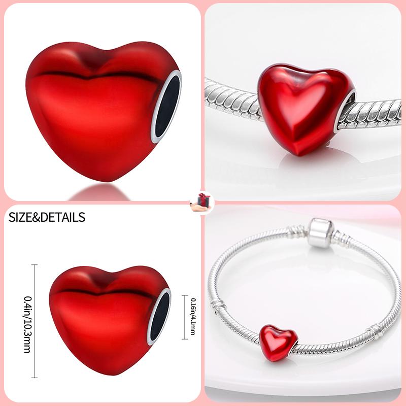 100% Copper Love Strawberry Cherry Red Series Charm Beads For Brand Original Bracelet Diy Fine Jewelry Gift