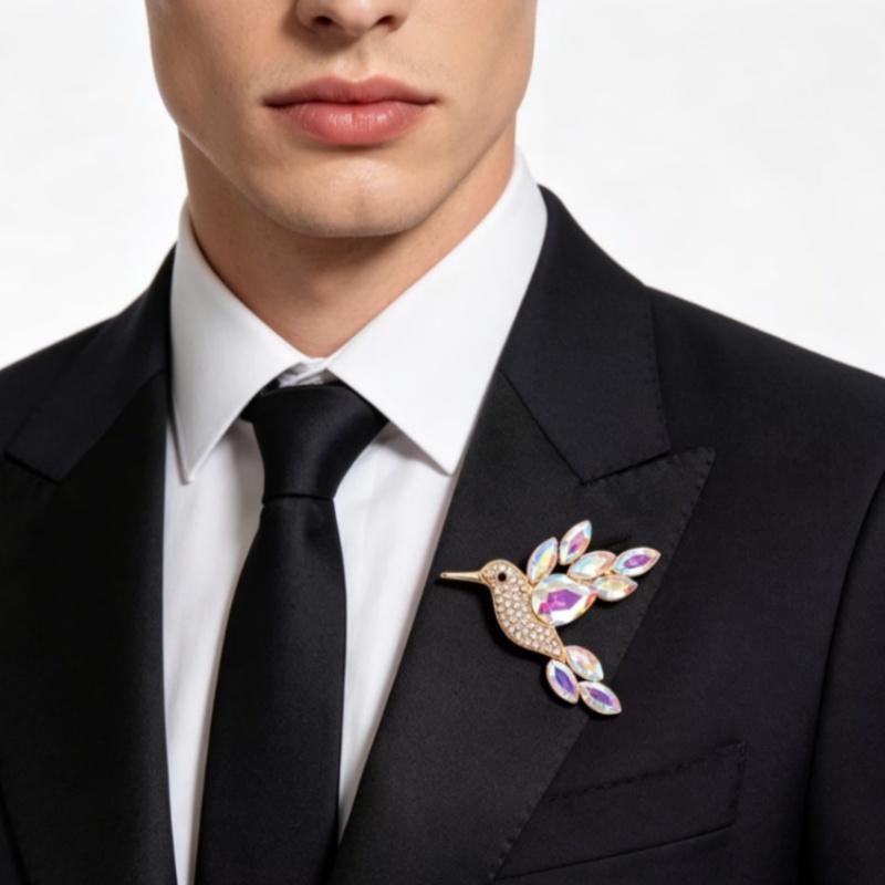 New Shiny Rhinestone Crystal Parrot Bird Brooch Vintage Animal Badge Lapel Pin Suit Coat Dress Party Jewelry Accessories Gifts