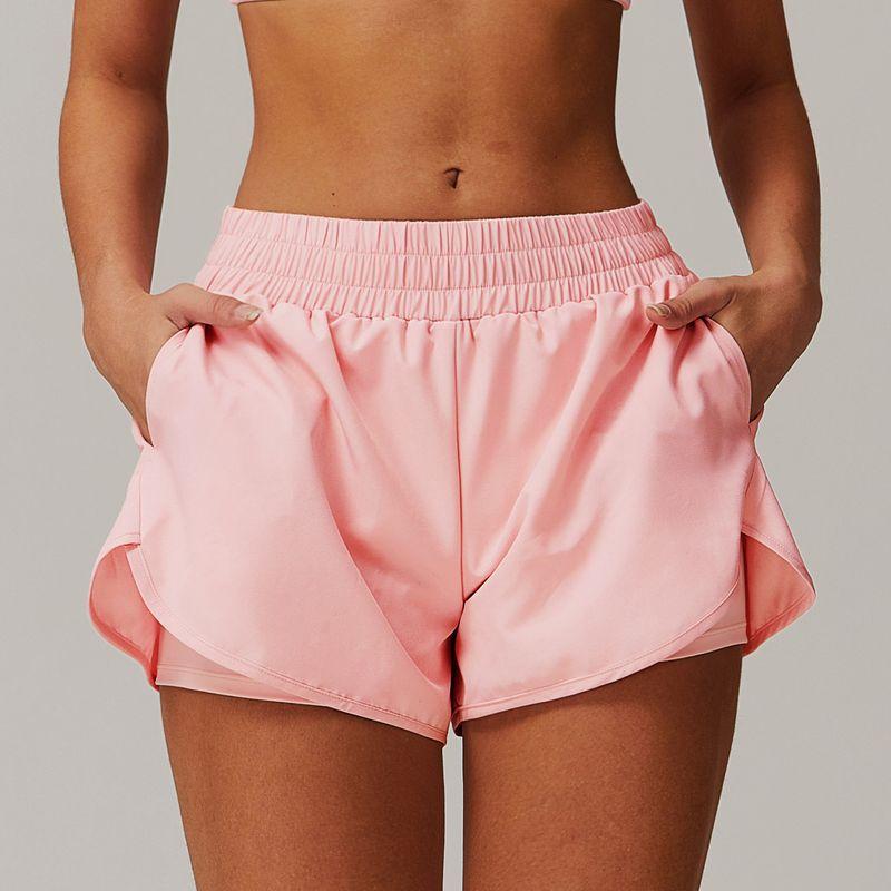 Guangzhou Zechuang Clothing Co., Ltd Zechuang Pocket Nude Feel Quick-Drying Yoga Shorts Fake Two-Piece Sports Hip Lifting