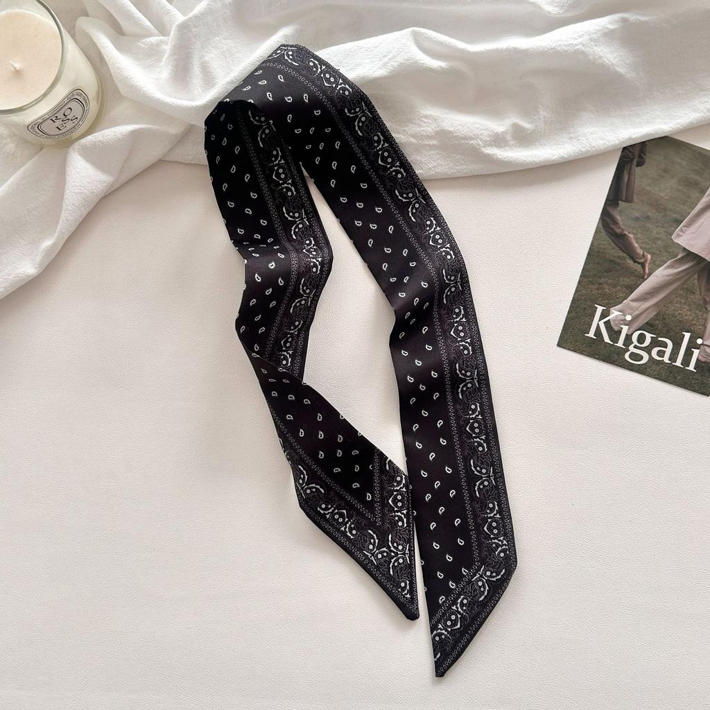 Elegant and versatile cashew print scarf, slim and long, versatile neck and scarf, multifunctional hair tie tie