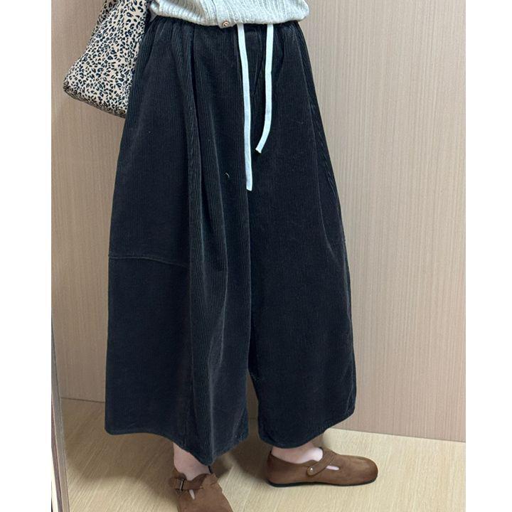 2025 Fall/Winter Women's Versatile Fleece-Lined Corduroy Wide-Leg Pants