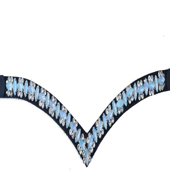 Stylish V-Shaped Horse Bridle Snap browband Made from Durable Leather .