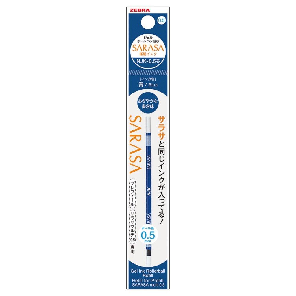 Zebra Ballpoint Pen Prefill Sarasa BRNJK5BL Refills, NJK-0.5, Blue, 10-Pack,