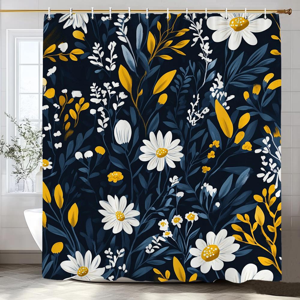 

Eucalyptus Leaf Plant Shower Curtain, Bathroom Decorative Shower Curtain, Plants Leaves And Flowers Shower Curtain With Hooks W60H190(CM)-1 Pcs