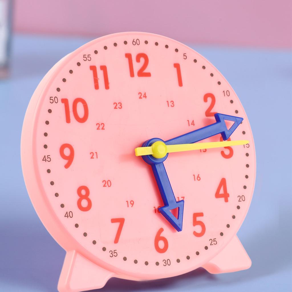 Clock Teaching Aid Learning Model Toy Students Kids Cognitive Time Tool 3 Pointer Linkage 24 Hour