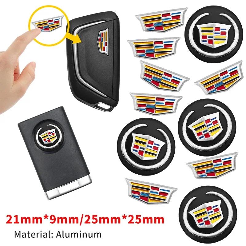 Naklejki z emblematem na kluczyk samochodowy 21mm/25mm Naklejka z logo na otwór kluczyka drzwi samochodu Do Cadillac Escalade CTS ATS SRX STS XT5 XT4 XT6 XTS CT4 CT6