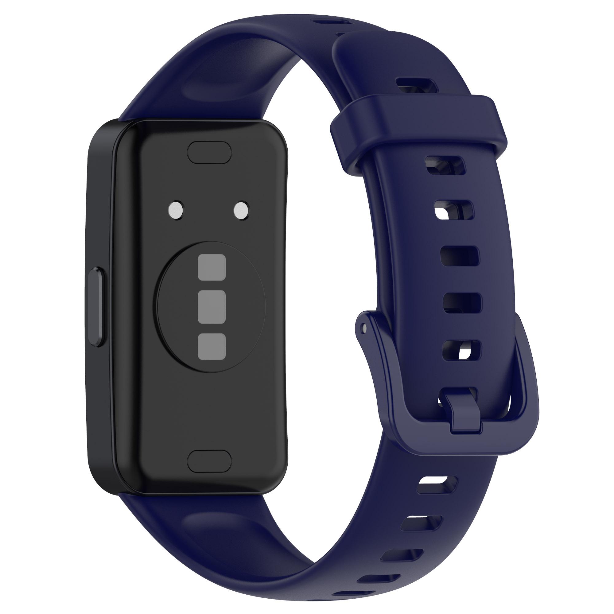 

Для Huawei Band 10/10 NFC/Band 8/Band 8 NFC/Band 9/Band 9 NFC Силиконовый ремешок для часов Дышащий мягкий ремешок для часов с пряжкой Dark Blue