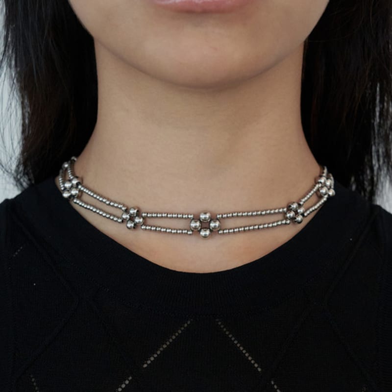 Dazzling Club Metalic Beads Weaving Choker