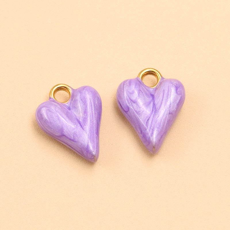 6 Color 12x16mm Stainless Steel Enamel Heart Pendant for DIY Jewelry - Handmade & Colorfast