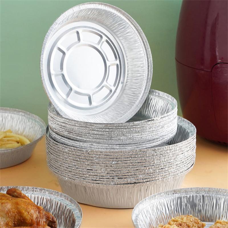 Tinfoil Tray For Air Fryer Tinfoil Box Oven Baking Tray Aluminum Foil Box Disposable Tableware Aluminum Foil Bowl Lunch Box