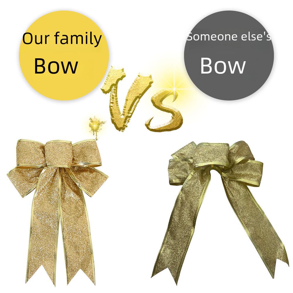 Glitter 25cm Luxurious Bow Hangings For Charming Christmas Decor Tree