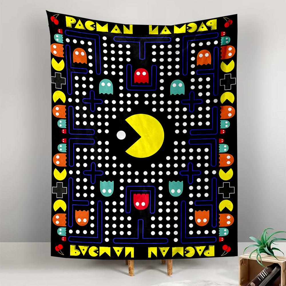 Vertical Tapestry Pac-Man Maze Retro Arcade Game Colorful Tapestry Wall Hanging Dorm Bedroom Game Room Decor