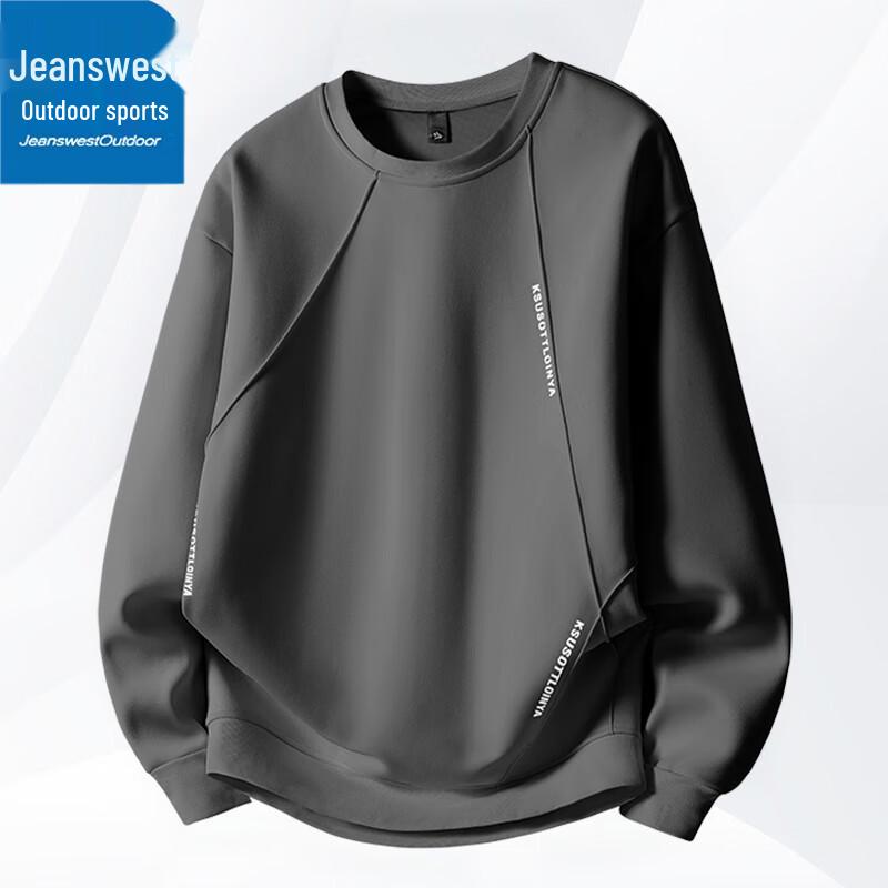 Jeanswest Men's Casual Round Neck Loose Fit Sweatshirt