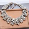 Exaggerated Short Fake Collar Pearl Necklace, High-End Fashion Retro Flower Thick Necklace, Female