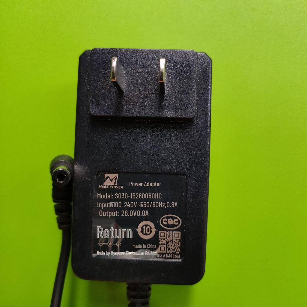 Original Tineco 26V, 0.8A Vacuum Cleaner Charger (Model S030-1B260080HC)