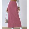 Spring Summer Side Split Slim Fit Knitted Skirt Women Solid Elegant High Waist Skirts Female Fashion Casual Office Lady Skirt 24147