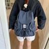 Karomuster Raffung Schultertaschen Koreanische Studenten Schultasche Trendige Rucksack mit Kordelzug Herren Damen