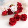 5/10pcs Silk Rose Artificial Flower Head Scrapbooking Home Wedding Wall Decoration Christmas DIY Wreath Candy Box Cake Decor