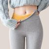 Fleece Leggings for Women To Wear Outside Autumn and Winter Gray High-waisted Thickened Ginger Fleece Long Johns Extra Thick Thermal Cotton Pants