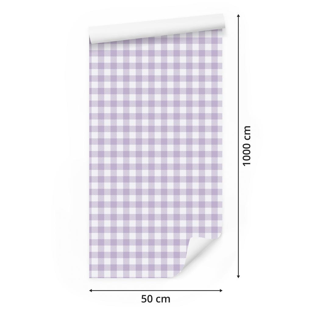 Wallpaper Fabric Pattern White, Light Gray and Lavender 50x1000