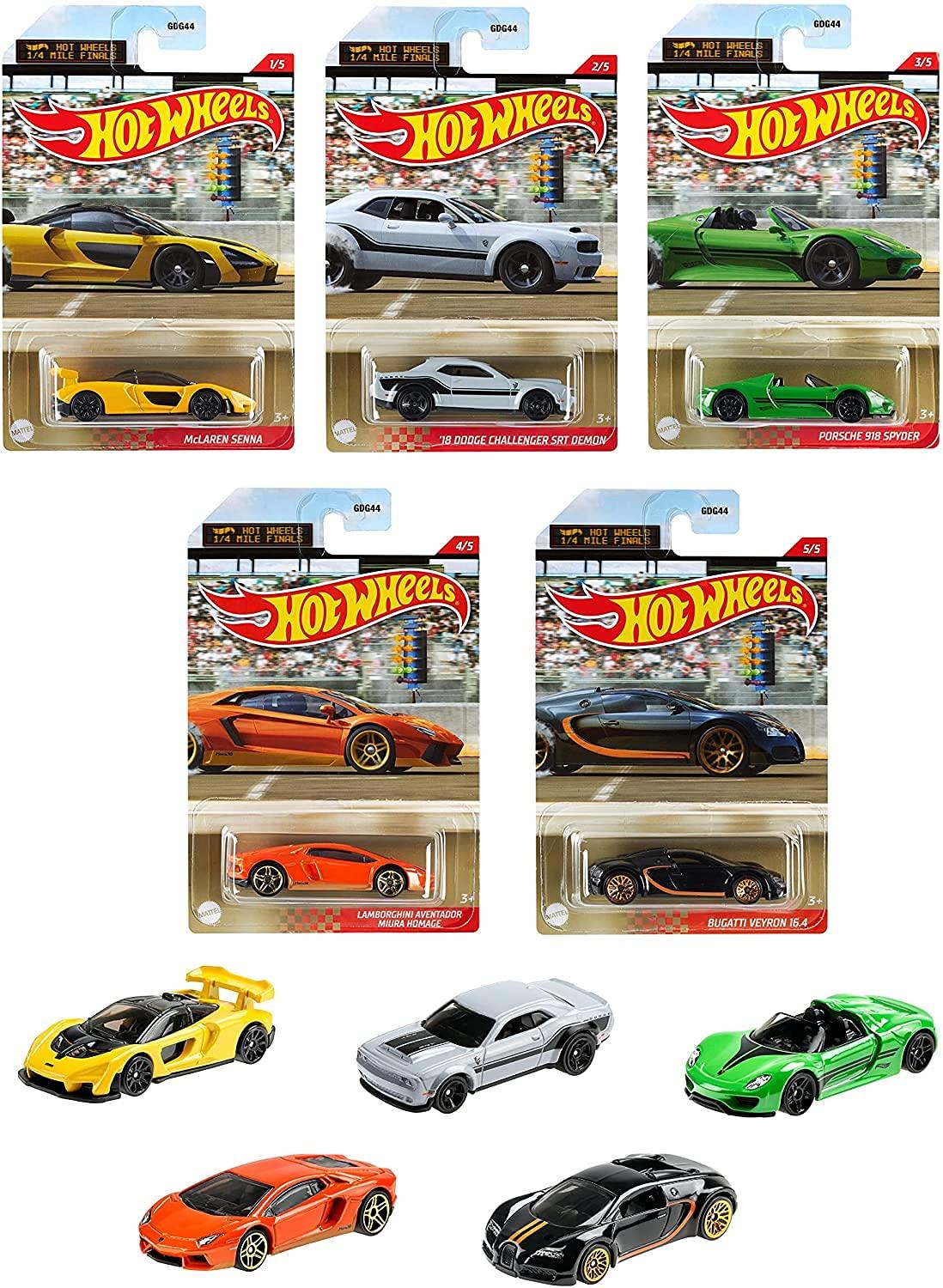 

Hot Wheels Тема Автомобили Mile Kings Набор из 5 1/4 (1 каждый) GDG44-986R