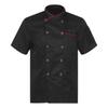 Mens Womens Unisex Chef Coat Double Breasted Design Contrast Color Trimming Cook Jacket Kitchen Uniform