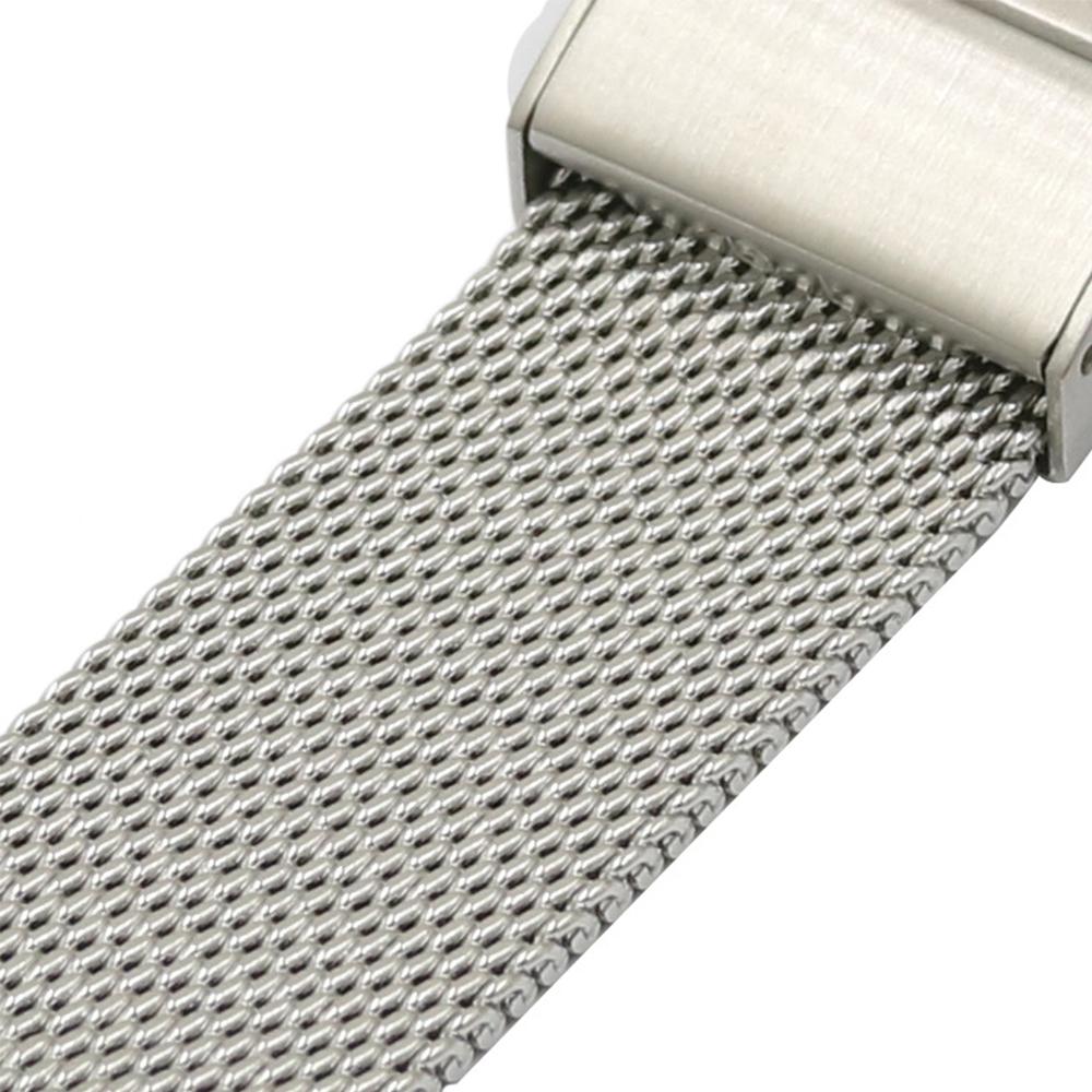 20mm Polished Stainless Steel Mesh Watch Bands Quick Release Watch Strap Silver