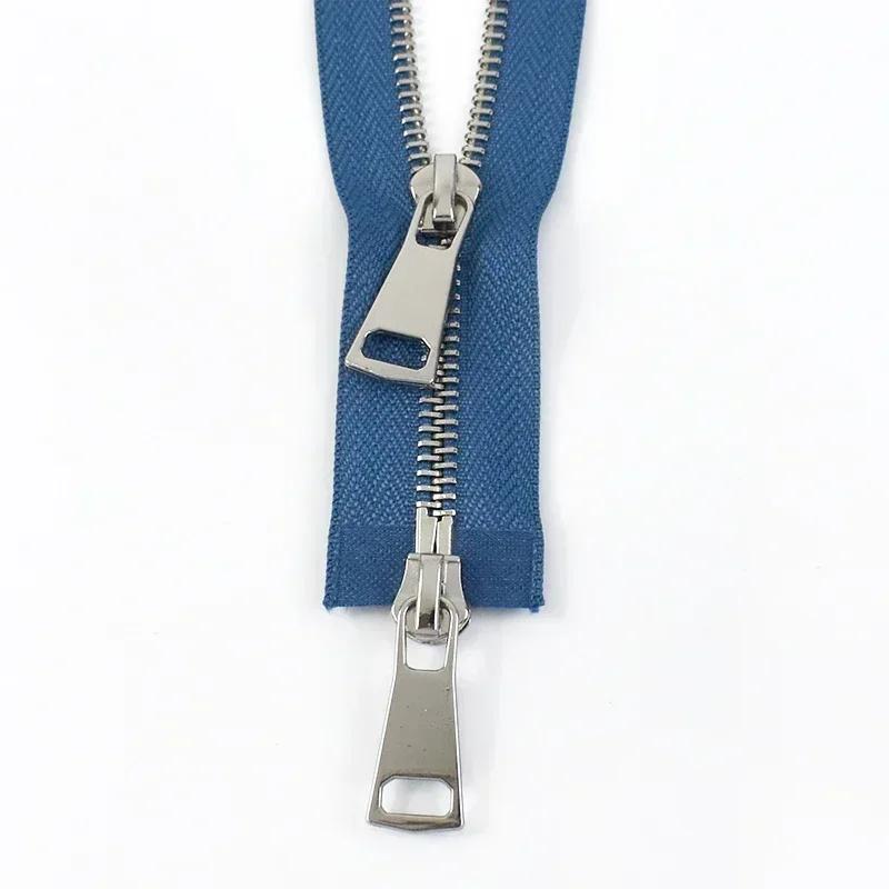 1-5 Stück 5# Metallreißverschlüsse 70/90/120cm Zweischieber Offener Reißverschluss für Daunenjacke Auto-Lock Reißverschluss Nähzubehör für Bekleidung