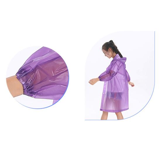 Kinder Regenmantel für Jungen und Mädchen, durchsichtig, mit Kapuze, EVA, lang, Regenschutz, Outdoor-Regenbekleidung