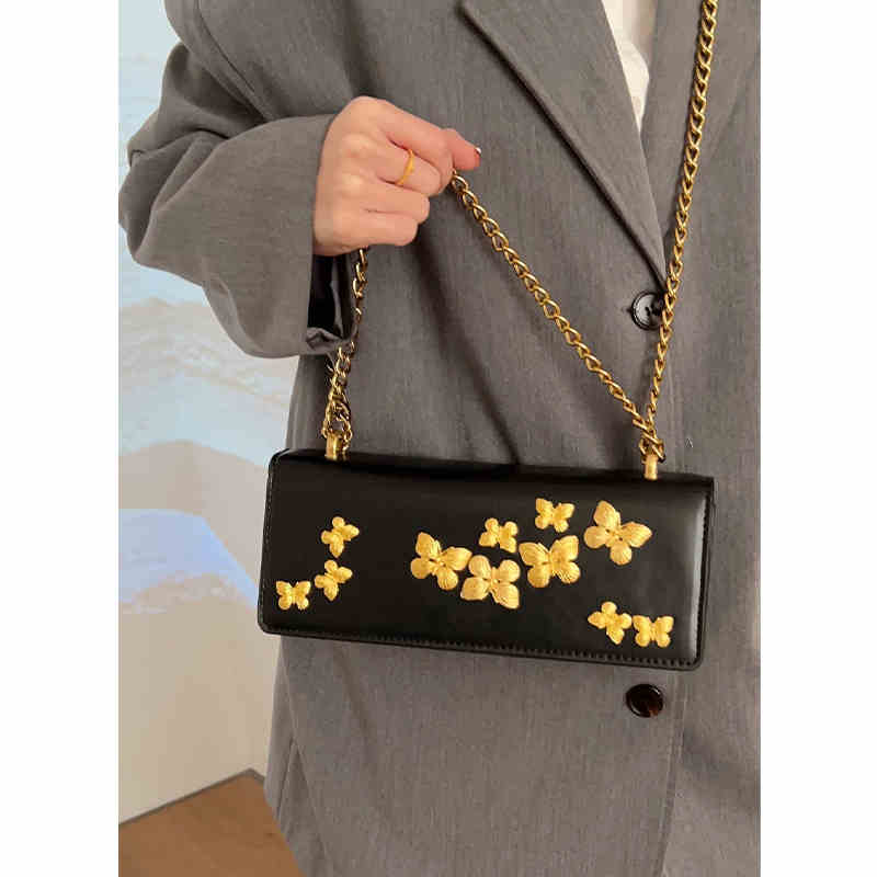 

Metal 3D Butterfly Underarm Bag Spring Summer New Chain Crossbody Bags Luxury Designer Party Handbags Girlfriend Gift (20cm<Max Length<30cm)