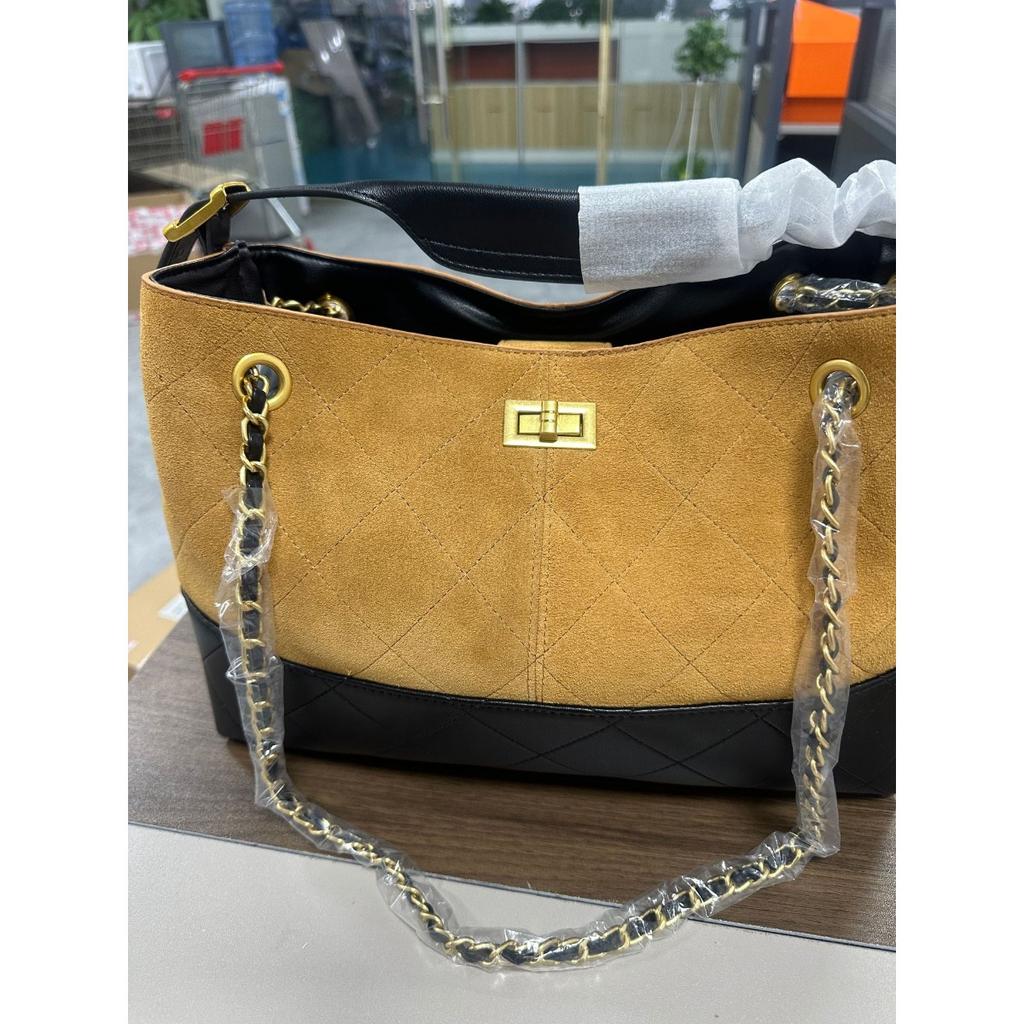 Cross-border new Xiaoxiangfeng large diamond chain bag retro color matching stray tote bag commuter shoulder messenger bag